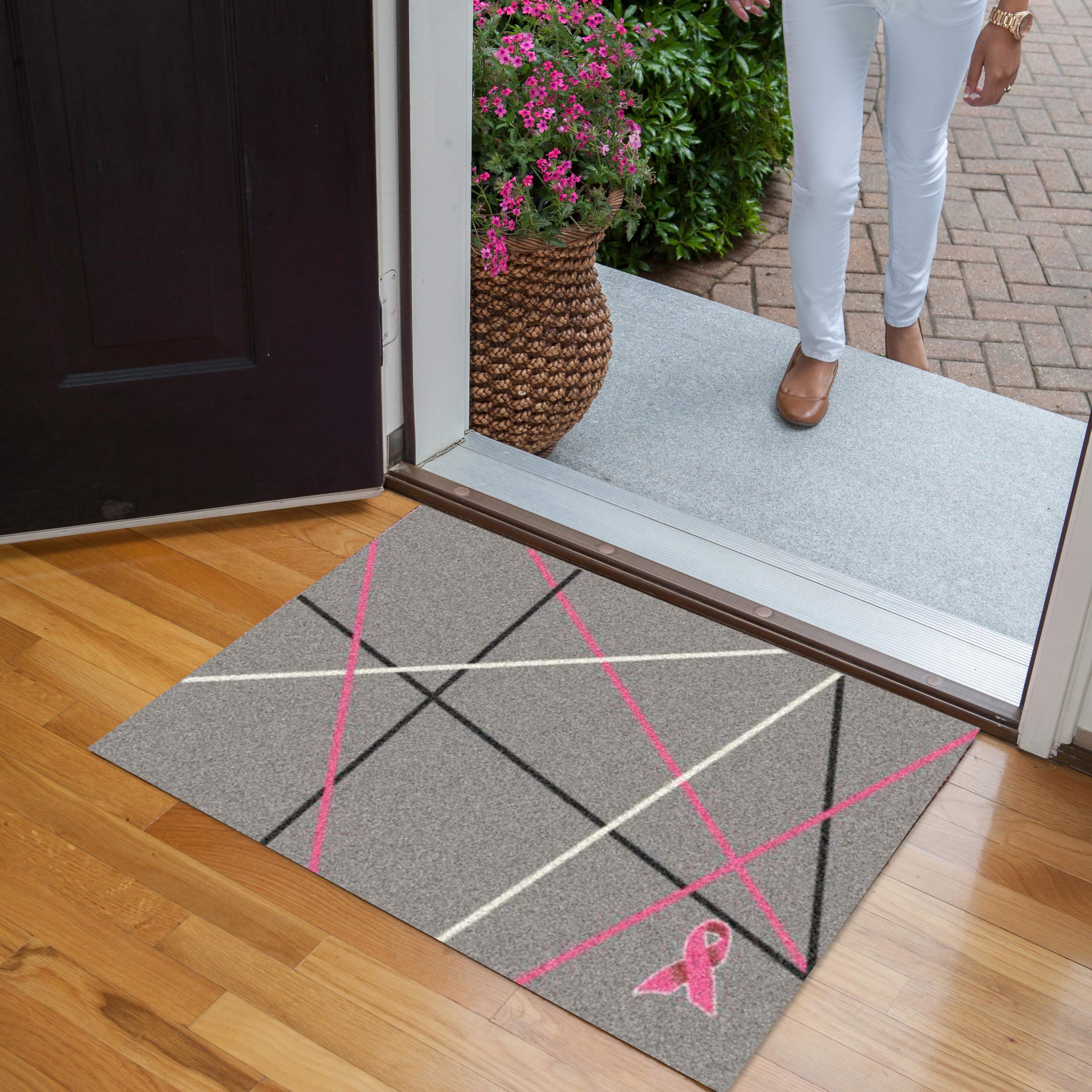 Courtney Lake Pink Ribbon Welcome Mat from Carpet One Courtney Lake Pink Ribbon Welcome Mat from Carpet One